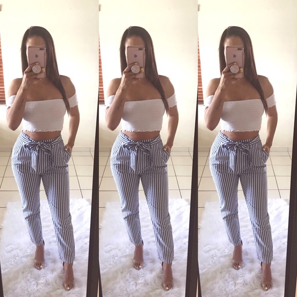 Blessed Btq Pants - 1DAYSALE✨ LAST 1 //  ‘GENI’ Striped Paperbag Pants